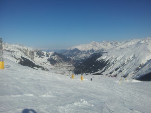 Auf der Piste zwischen Rest. Alpsu und Rest. Sudada, 2012-03-16