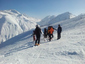 Auf der Piste zwischen Rest. Alpsu und Rest. Sudada, 2012-03-16